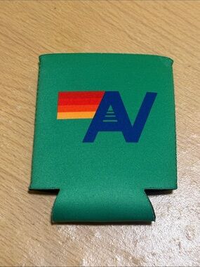 Aviator Nation Green Can Cooler with Rainbow Logo NEW Lion
